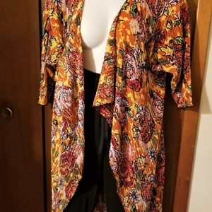 LuLaRoe | Floral Crinkle Kimono Duster Cardi